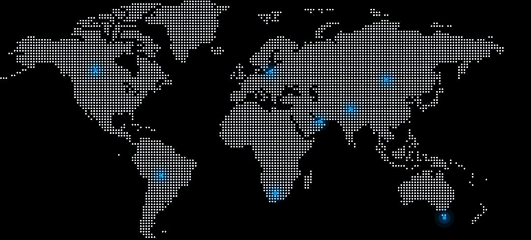 World map highlighting BONC Network presence