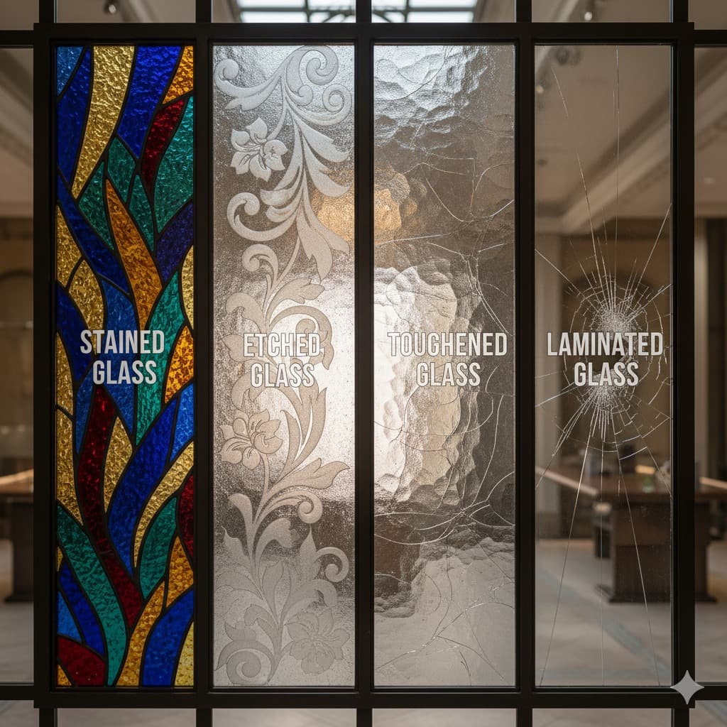 Stained, Etched, Toughened & Laminated Glass