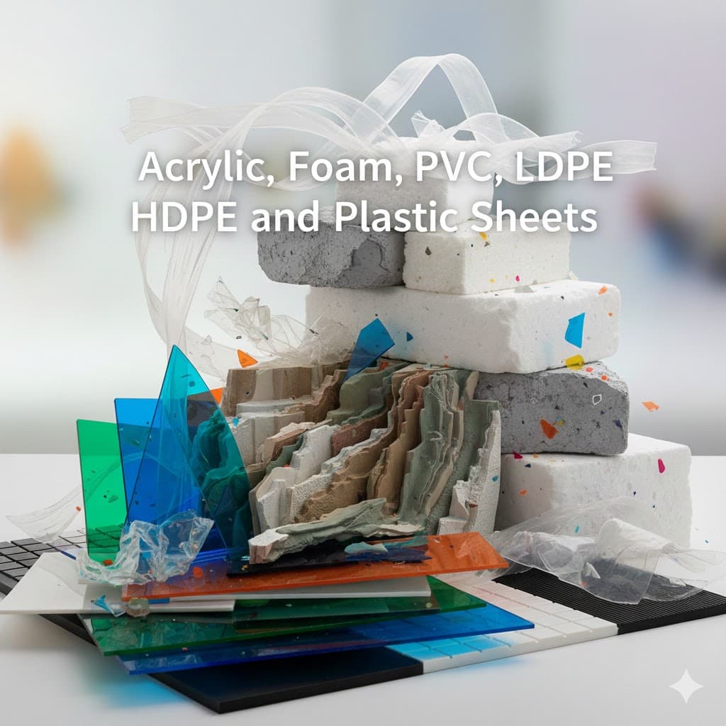 Acrylic, Foam, PVC, LDPE, HDPE and Plastic Sheets
