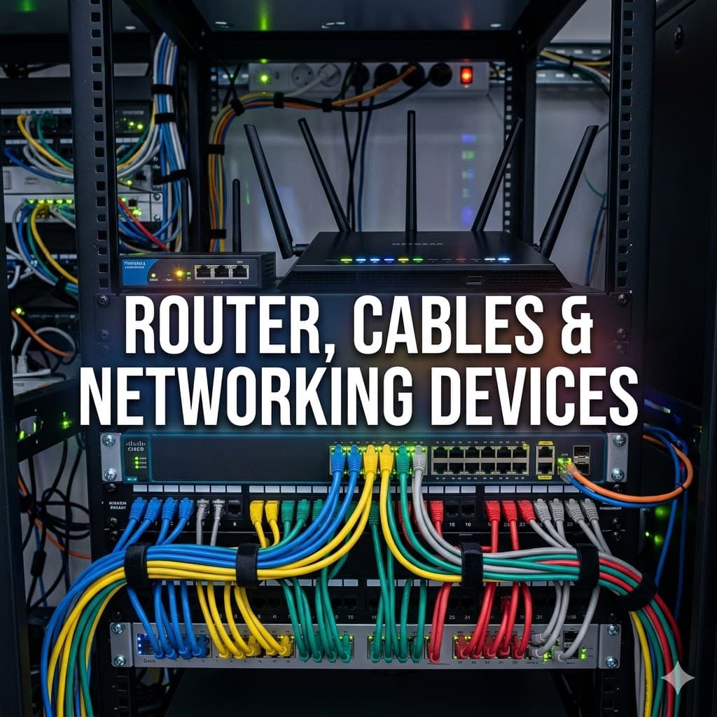 Router, Cables & Networking Devices