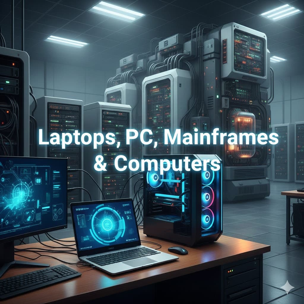 Laptops, PC, Mainframes & Computers