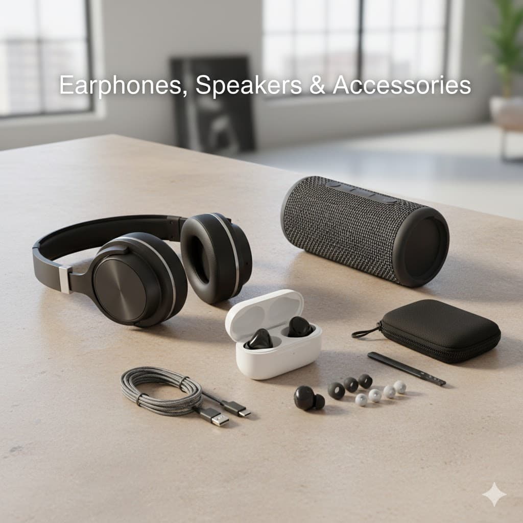 Earphones, Speakers and Accessories