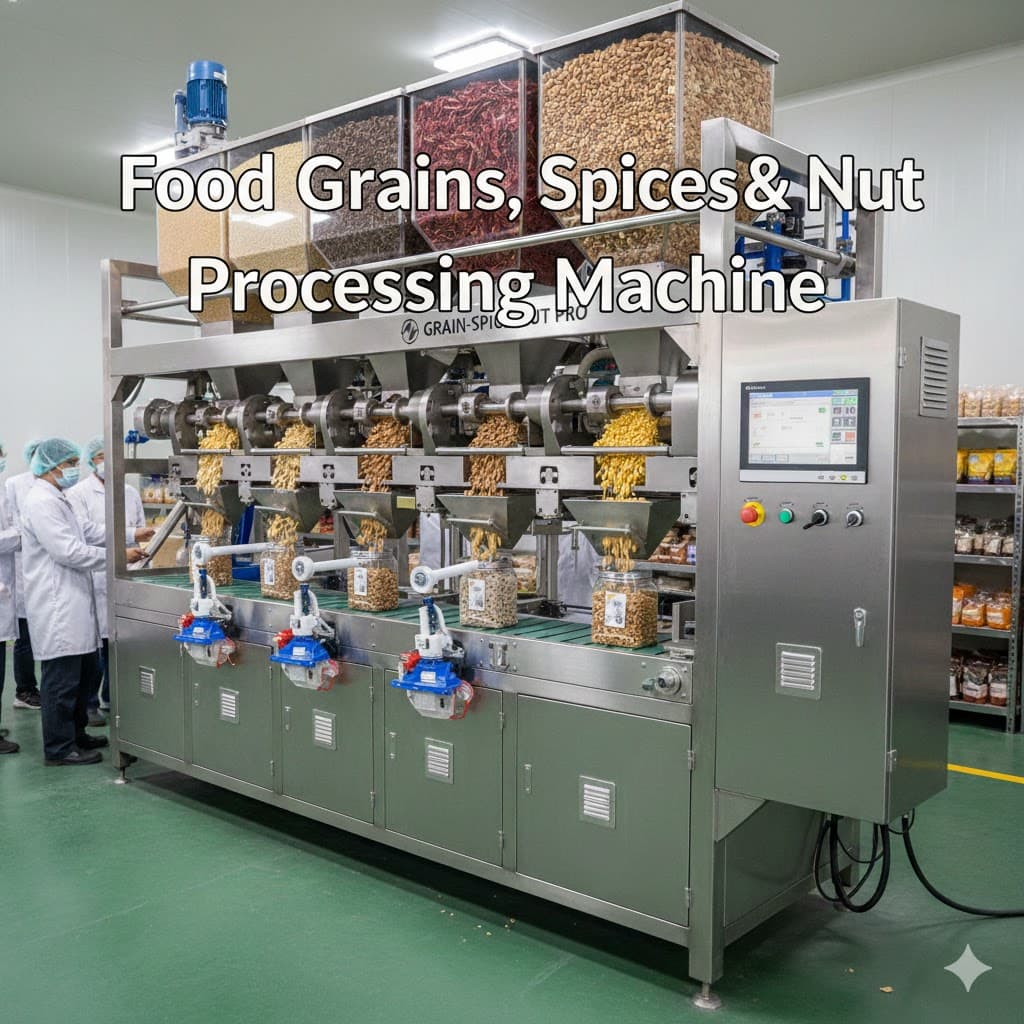 Food Grains, Spices & Nut Processing Machine