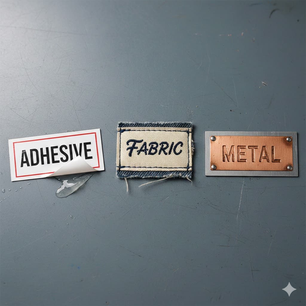 Labels: Adhesive, Fabric & Metal