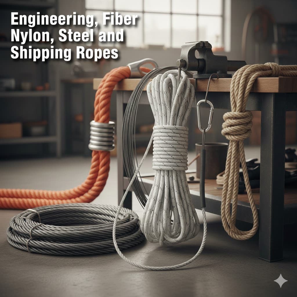 Engineering, Fiber, Nylon, Steel and Shipping Ropes