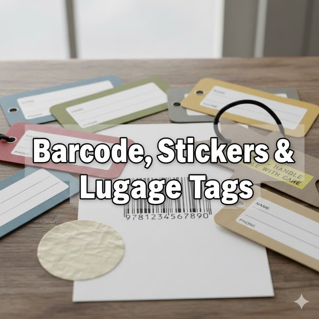 Barcode, Stickers & Luggage Tags