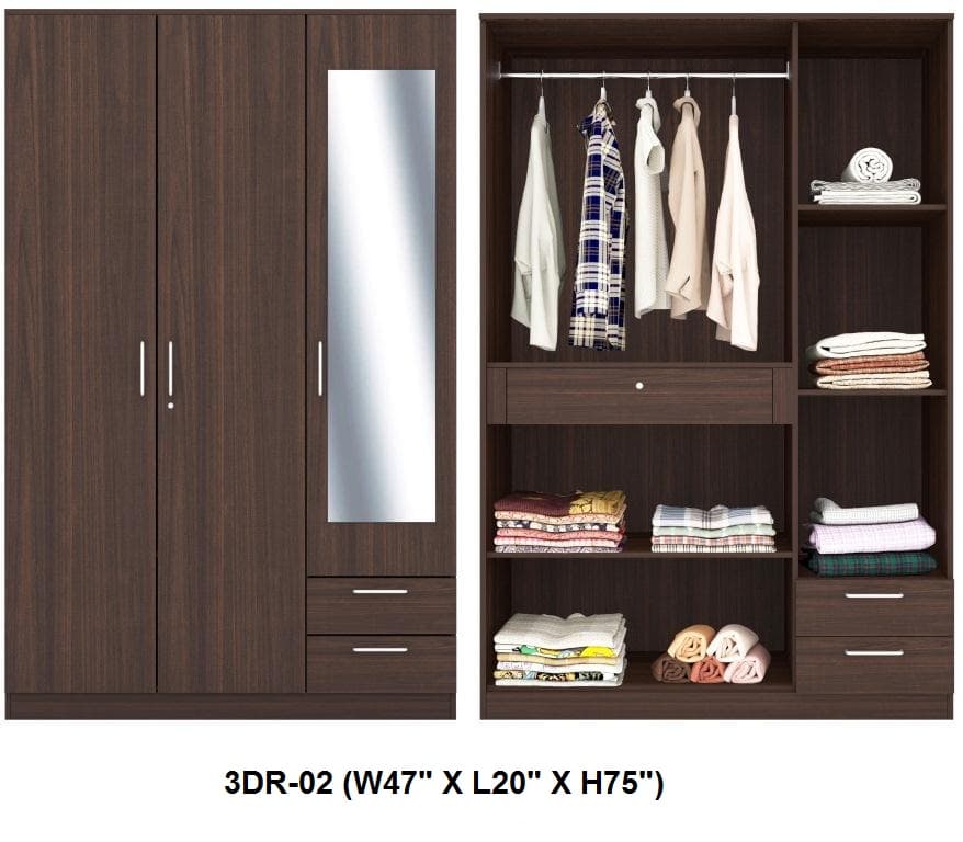 3 door wardrobe