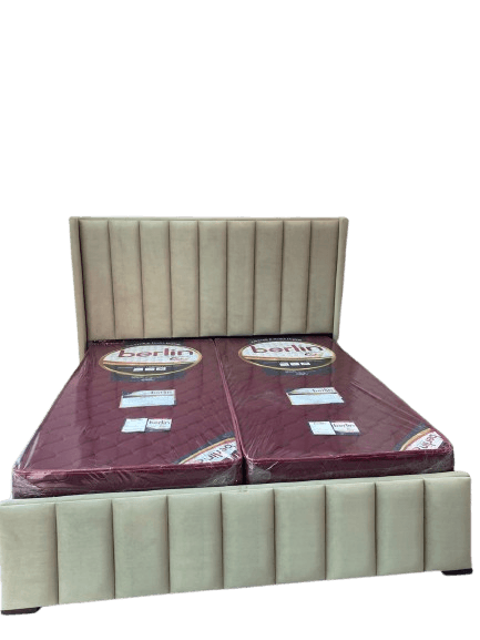 Beige double bed