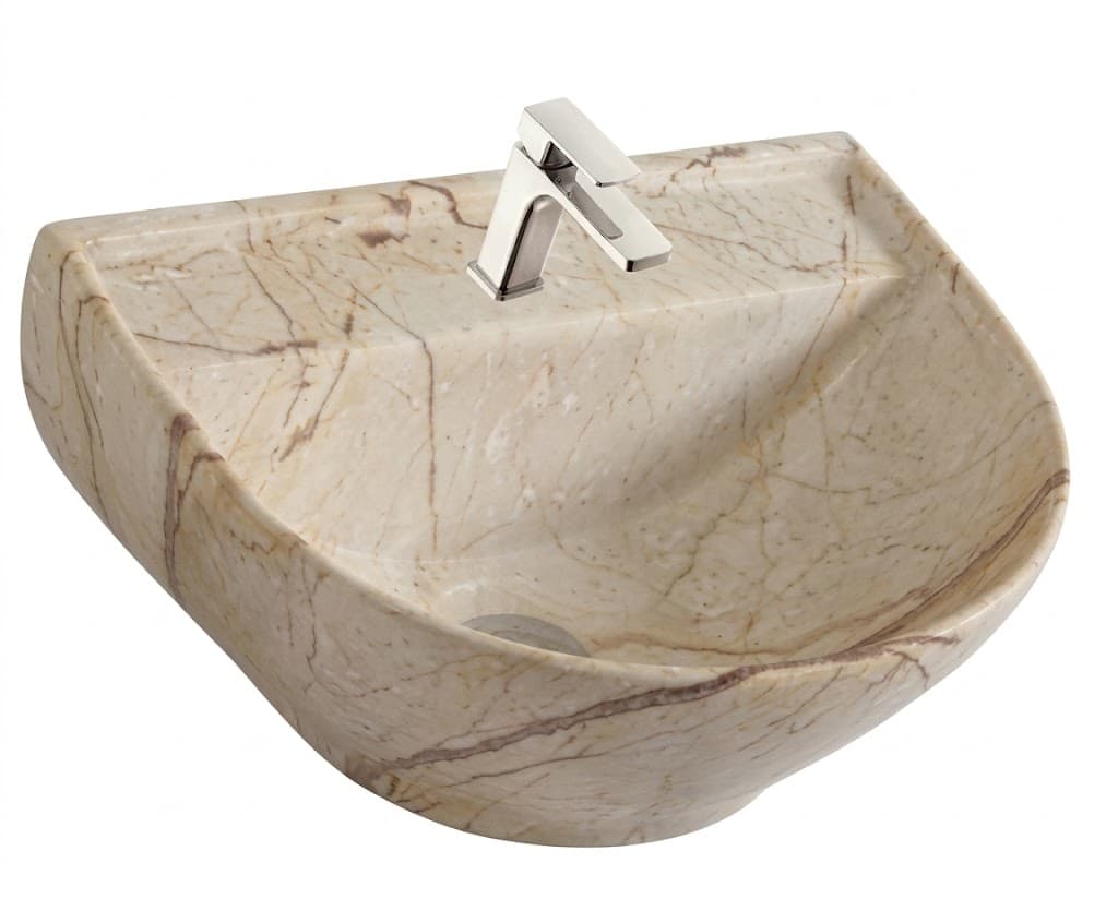 Beige Marble Wall Mounted Wash Basin