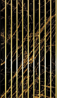 Black & Gold Luxury Marble Vertical Slat Panel
