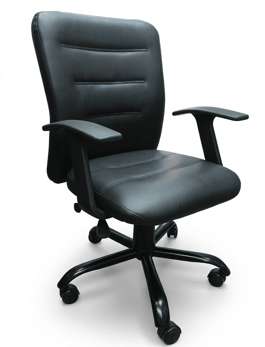 Black Leather Revolving Office Chair
