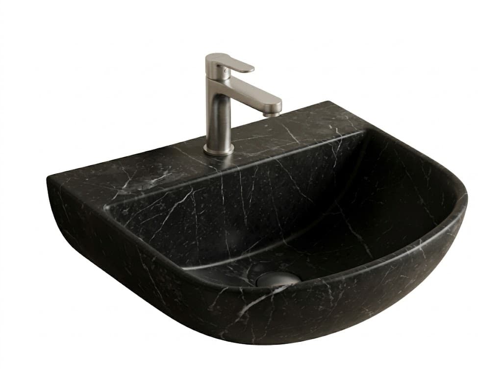Black Marble Finish Wall Hung Wash Basin