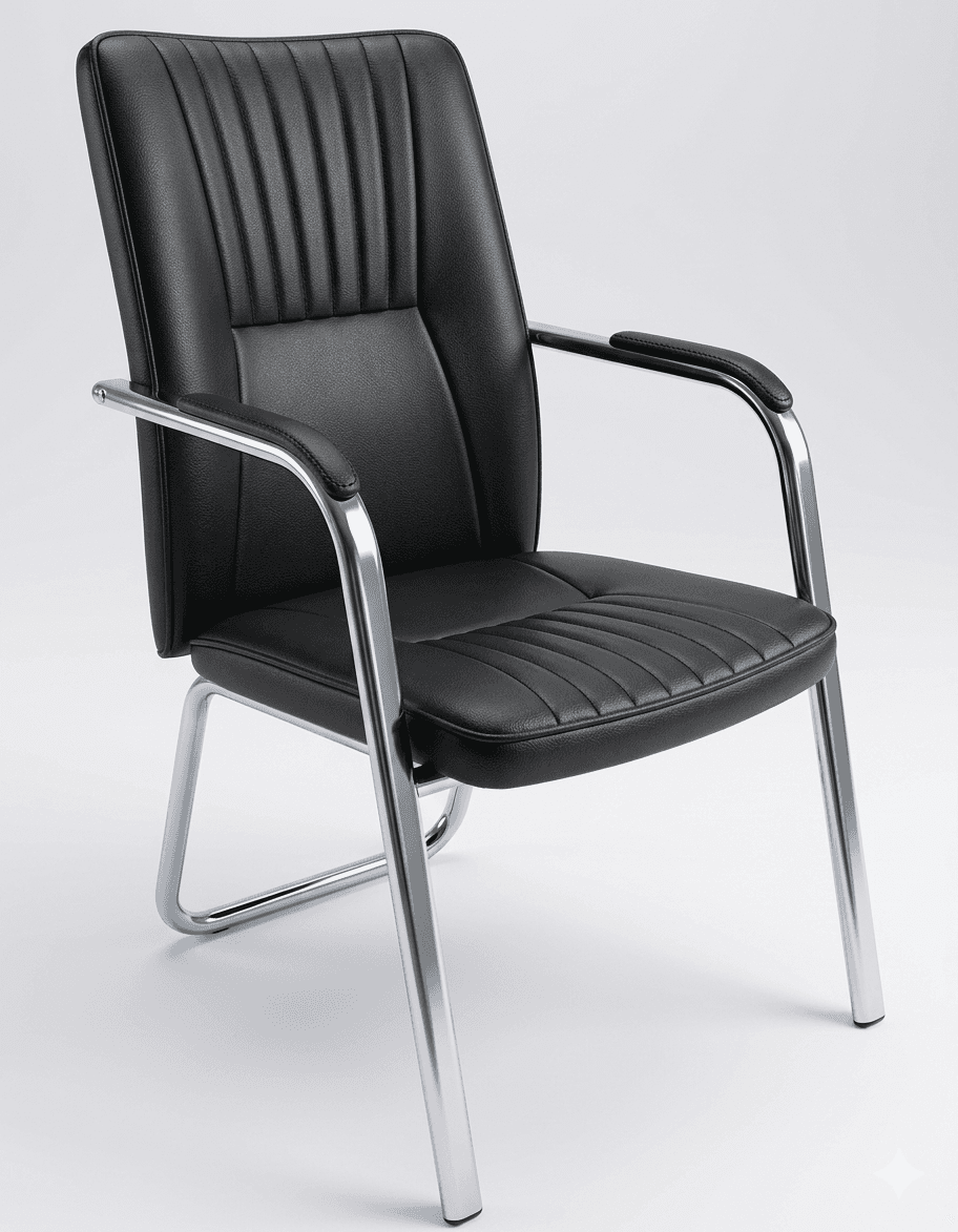 Black Ribbed Executive Visitor Chair