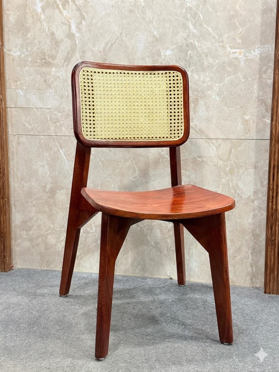 Classic Wooden Cane Back Dining Chair