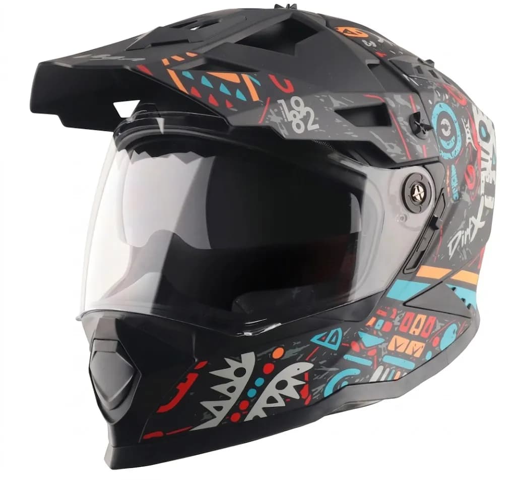 Colorful Graphic Dual Sport Adventure Helmet