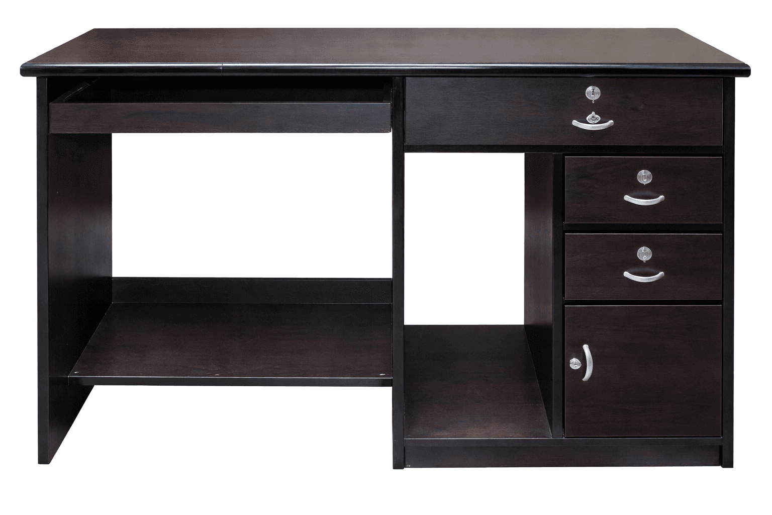 Dark Brown Engineered Wood Office Work Table