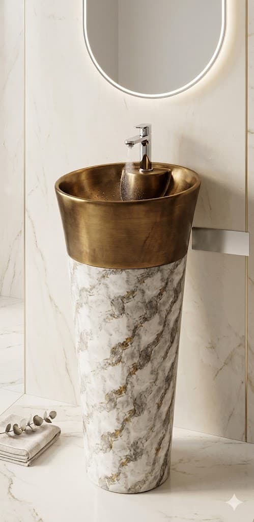Freestanding Pedestal Wash Basin