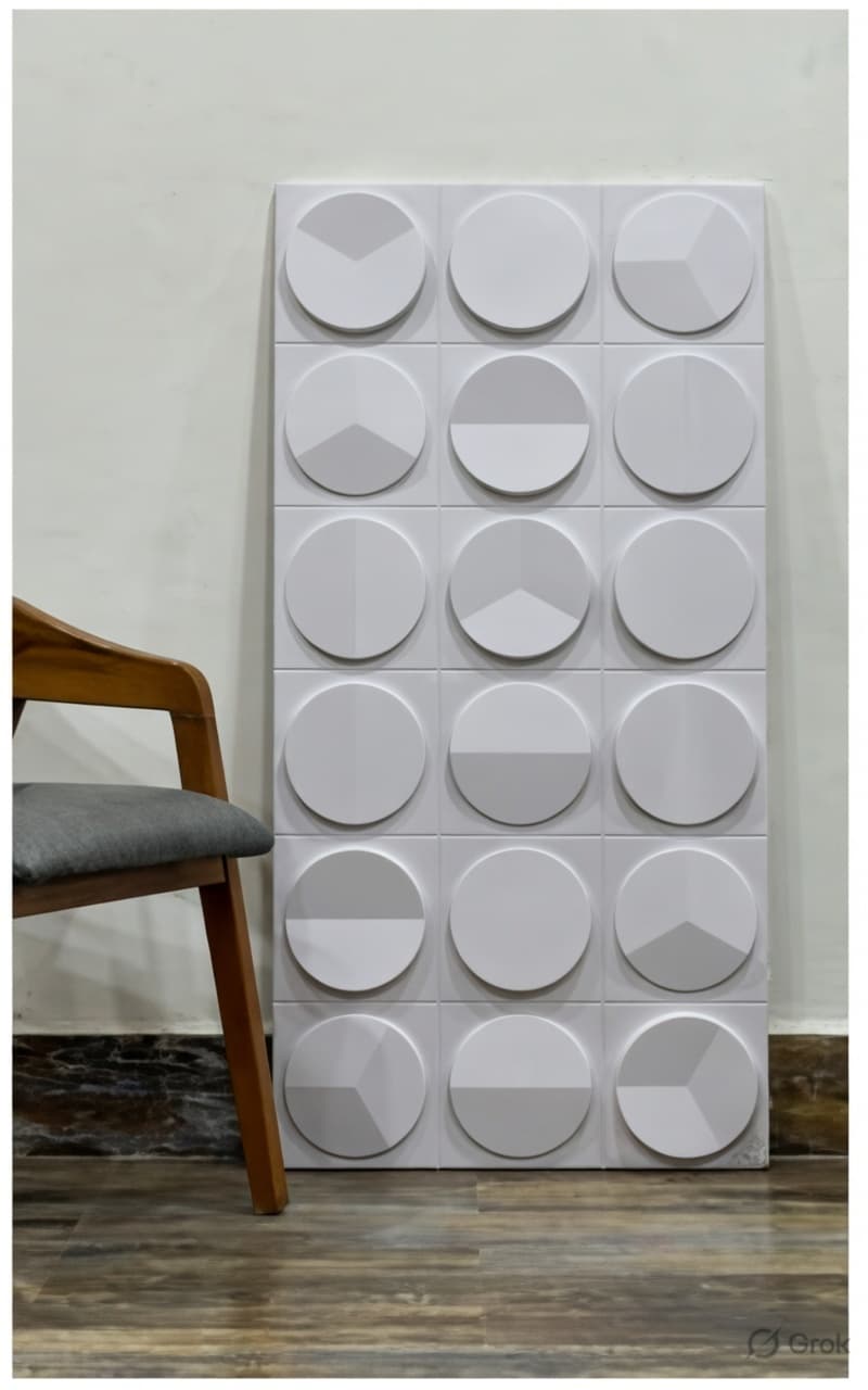 Modern 3D Circular Pattern Wall Panel