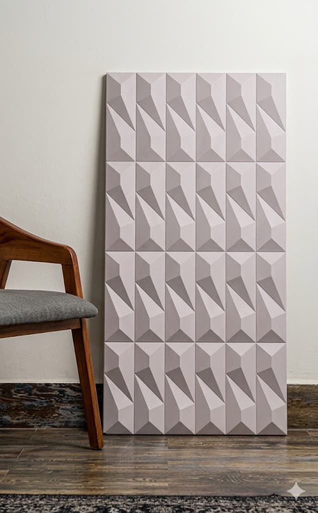 Modern 3D Faceted Prism Wall Panel