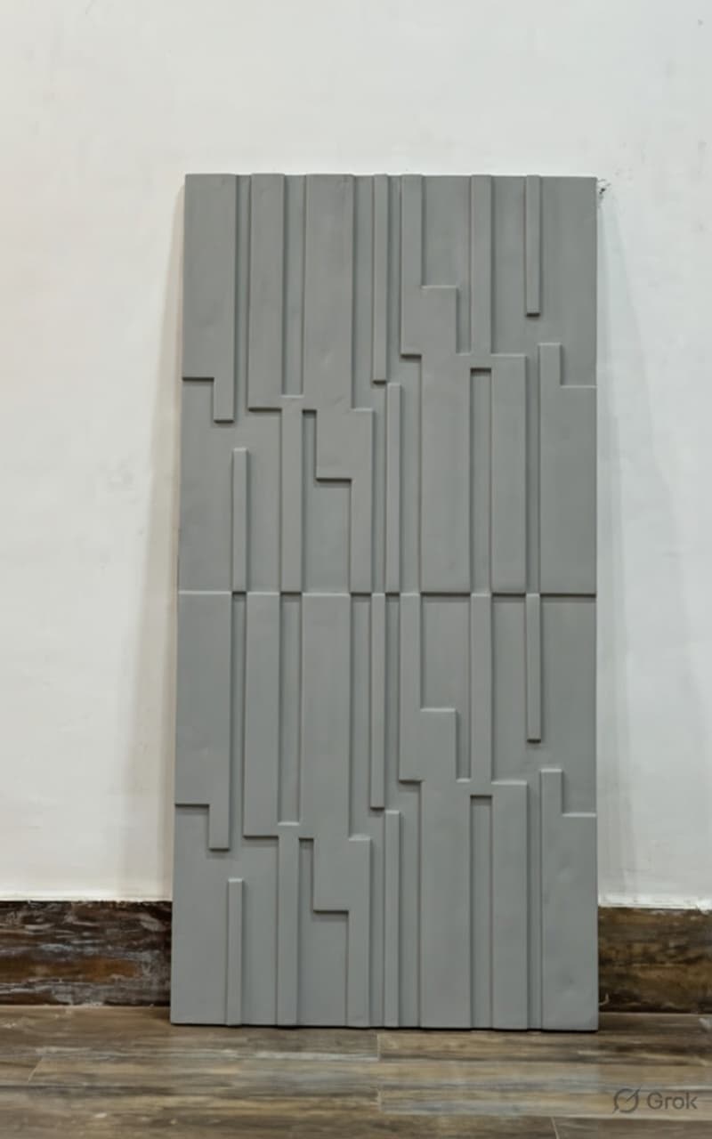 Modern Abstract Linear Blocks 3D Wall Panel