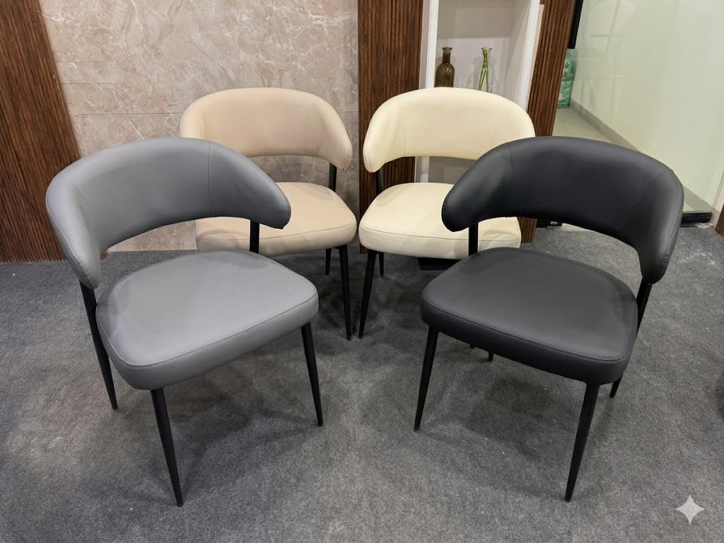 Modern Curved Back Upholstered Dining Chair