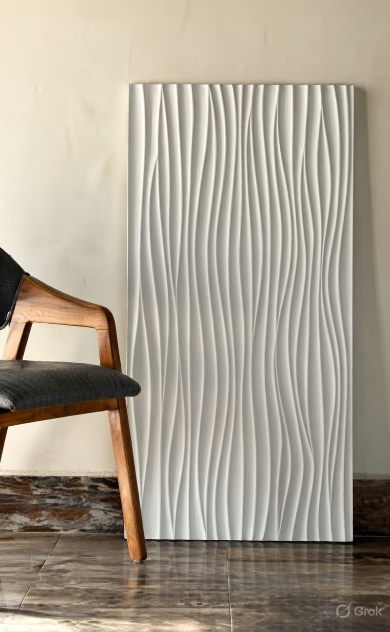 Modern Fluid Wave 3D Wall Panel