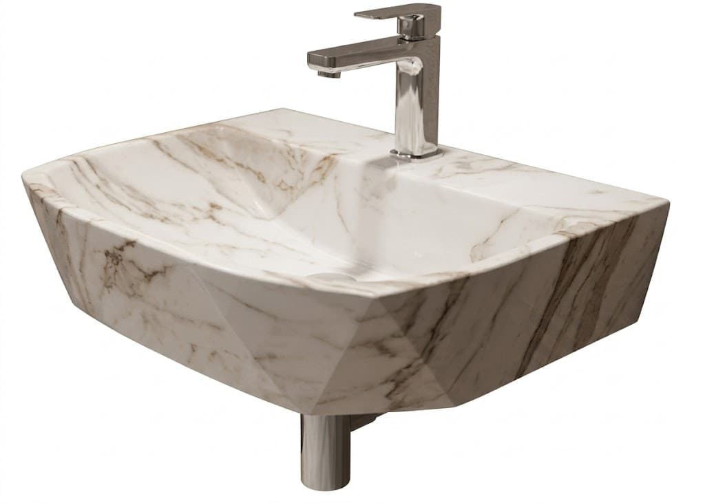 Modern Geometric Wall Hung Wash Basin