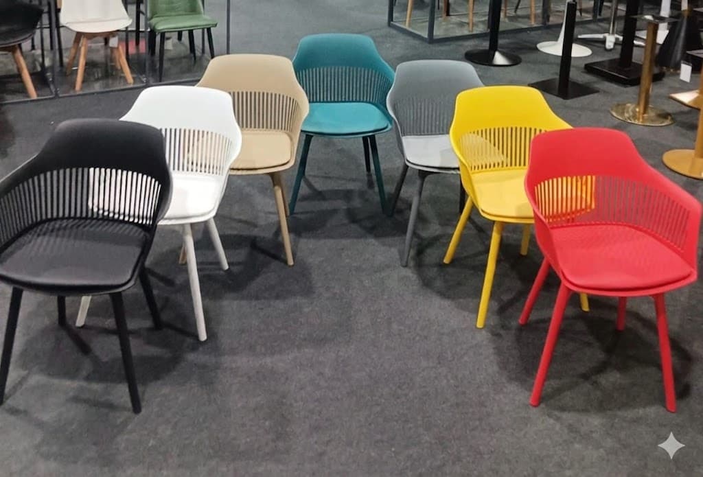 Modern Plastic Dining Chair with Ventilated Back