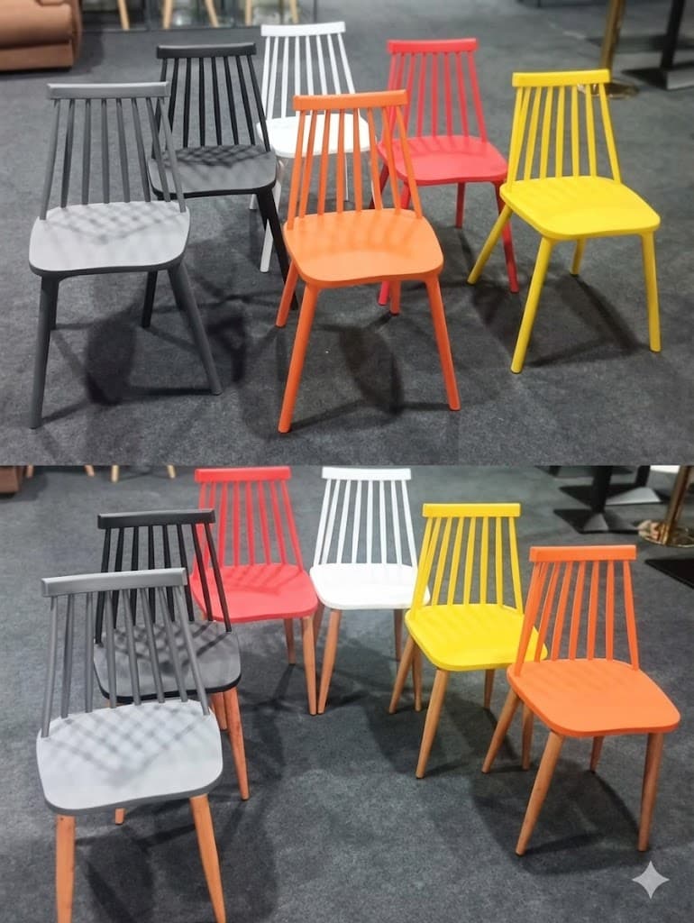 Modern Slatted Back Dining Chair