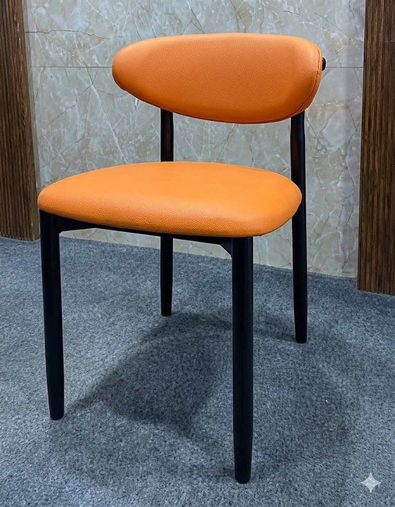 Modern Upholstered Dining Chair with Minimal Backrest