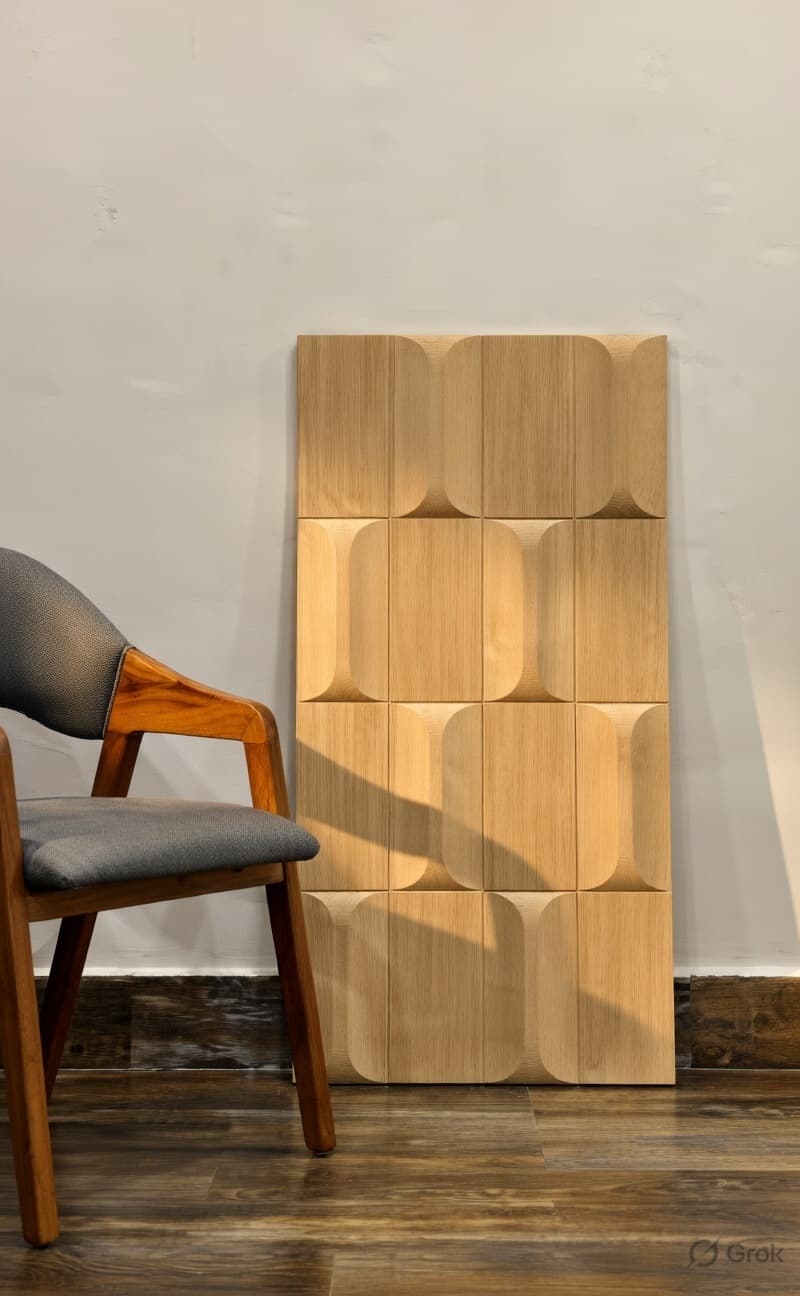 Modern Wooden 3D Geometric Wall Panel