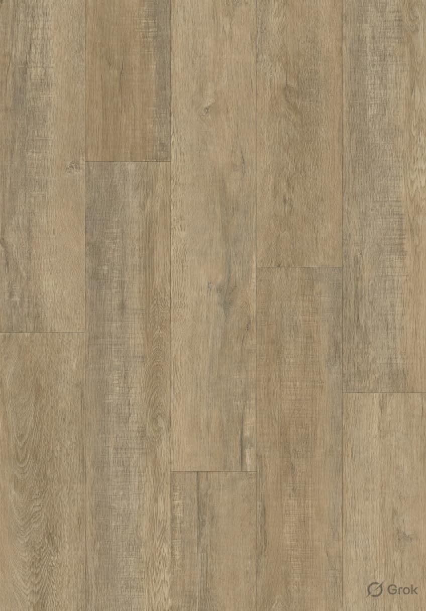 Natural Oak Beige Wood-Look Plank Flooring