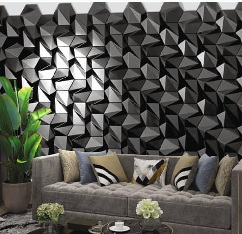 Obsidian Facet 3D Wall Panel