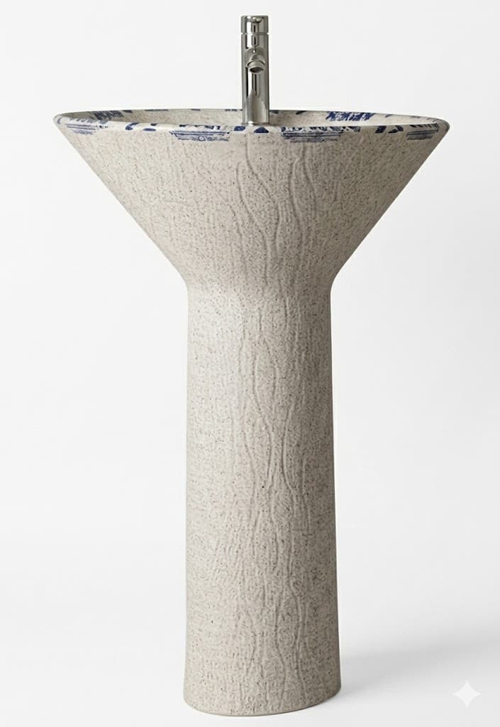 One-Piece Pedestal Wash Basin