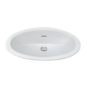 Oval white ceramic washbasin