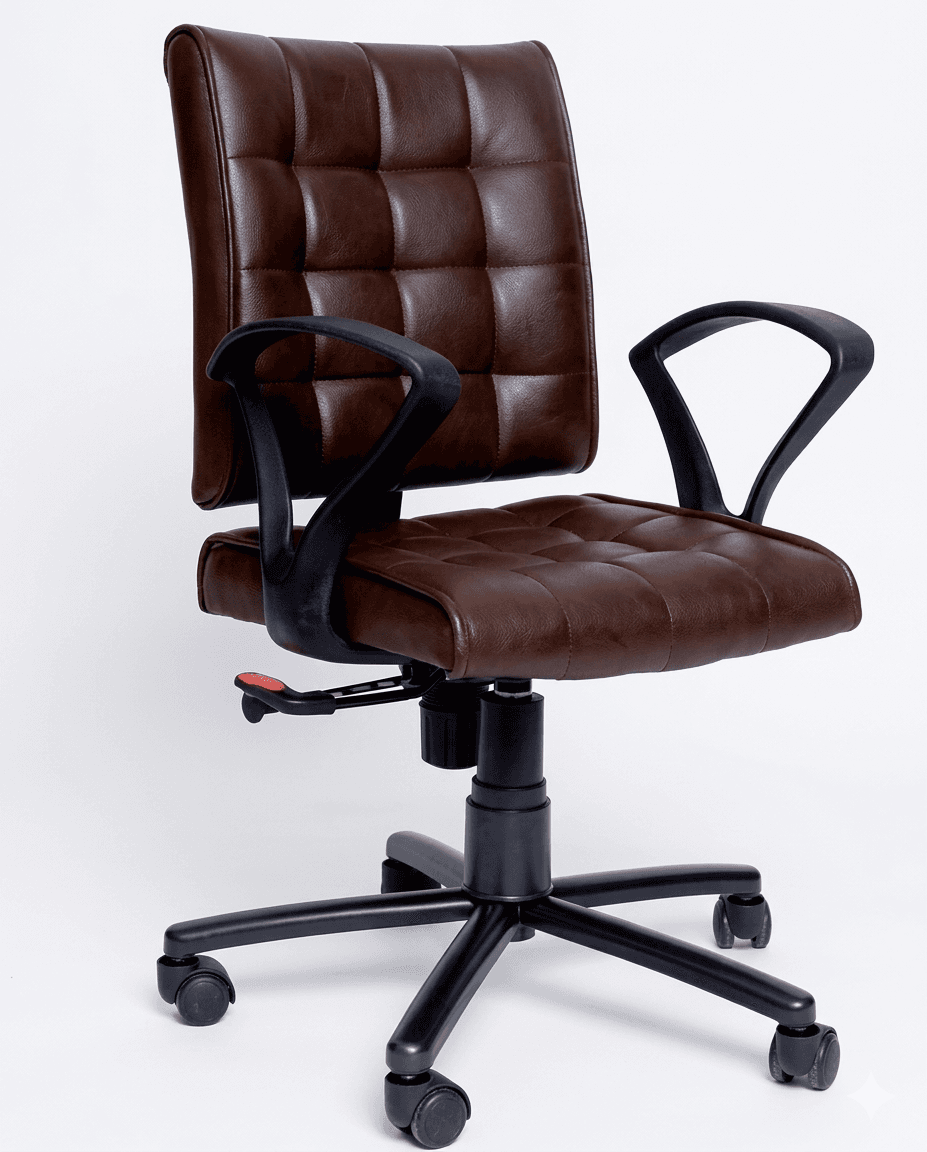 Premium Brown Leatherette Office Chair