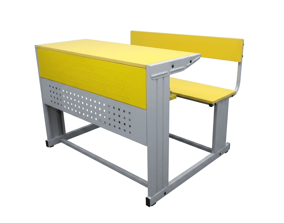 Premium Integrated Dual Student Desk with Bench