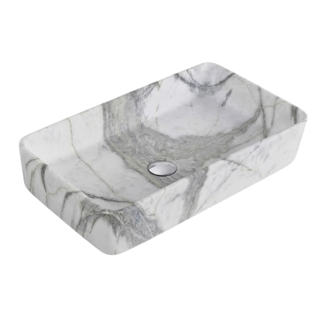 Rectangular Marble Finish Table Top Wash Basin