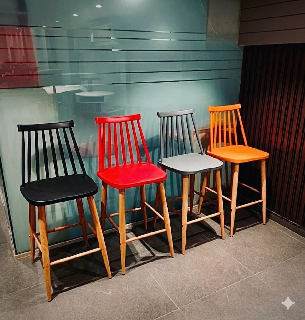 Scandinavian Spindle Back Bar Stool