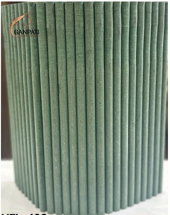 Slim Fluted Green Cylindrical Panel