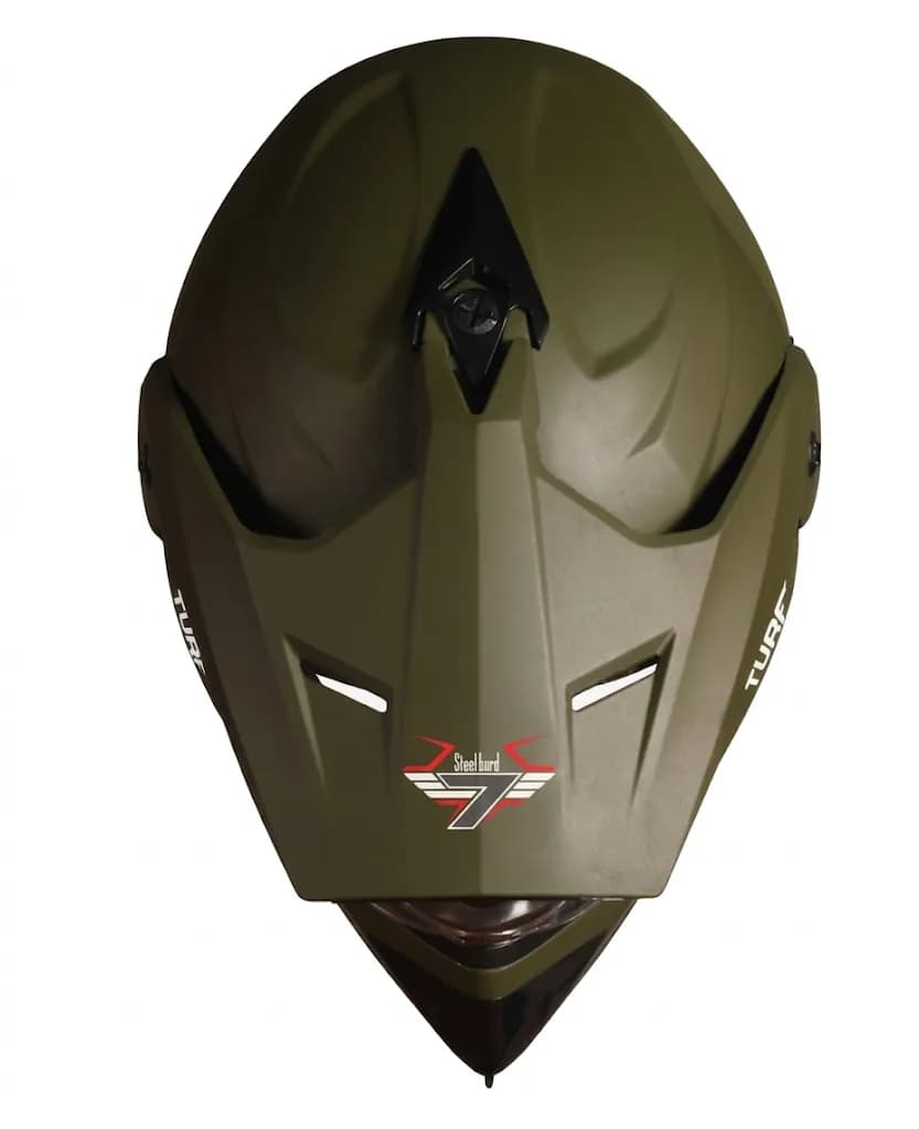 Steelbird SB-42 Turf Single Visor Full Face Helmet – Matte Battle Green