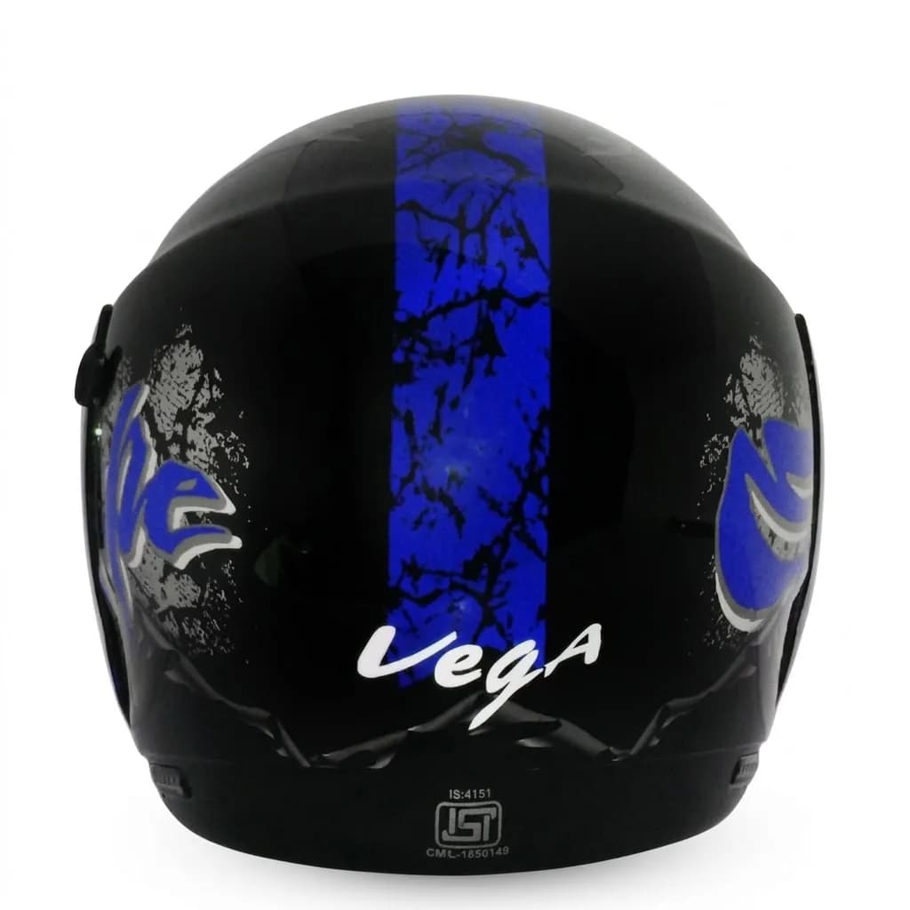 VEGA Boolean Escape Black Base With Blue Graphic Full Face Medium Helmet