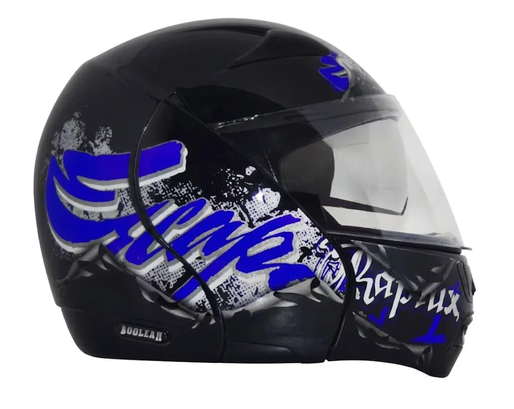 VEGA Boolean Escape Black Base With Blue Graphic Full Face Medium Helmet