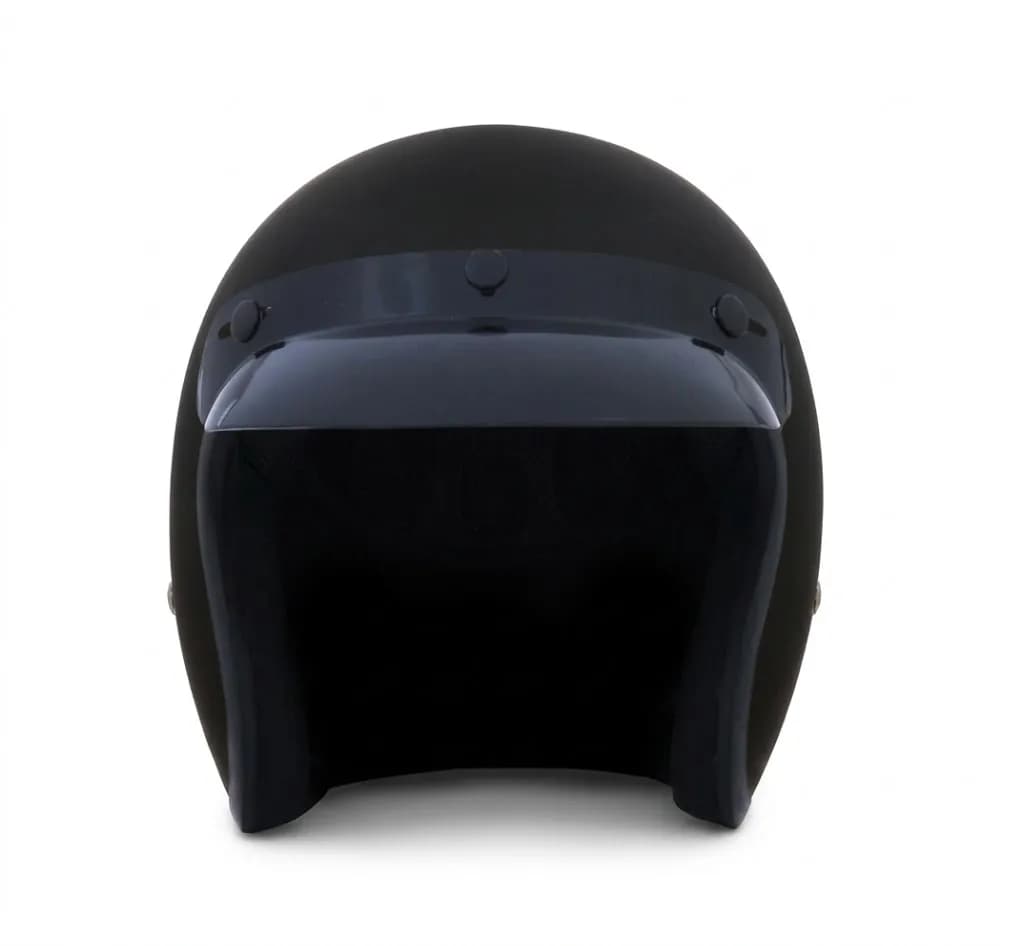 VEGA Jet Dull Black Open Face Medium Helmet